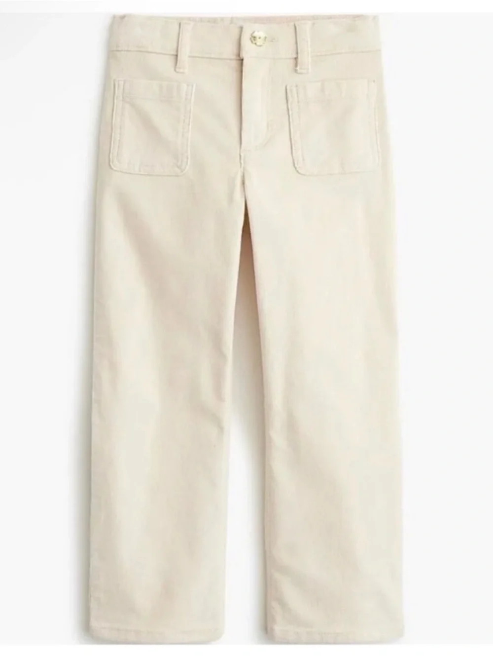 J. Crew Crewcuts Girls' Patch-Pocket Wide-Leg Corduroy Pant Size 10